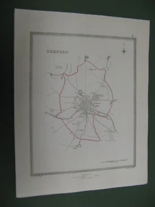 100% ORIGINAL BEDFORD TOWN AREA MAP BY CREIGHTON C1838 VGC RIVER OUSE - Picture 1 of 1