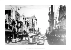 Brisbane Queen Street A3 Art Print – Retro 1948 Trams – 42 x 29 cm Poster - Picture 1 of 3