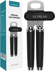 Manual Can & Bottle Opener - Heavy Duty Stainless Steel Smooth Edge Soft Grip - Picture 1 of 11