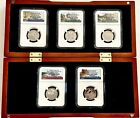 2019-S FIVE PIECE QUARTER SET NGC PF-70 ULTRA CAMEO IN HANDSOME WOOD BOX DISPLAY