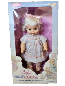 NIB Vintage 80's Horsman Baby Softskin Vinyl Doll 13” Drinks & Wets Toy 04655 - Picture 1 of 10