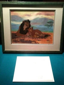 SCHEMING SCAR & SIMBA LIMITED ED. DISNEY SERICEL, LION KING, NEW MINT COA FRAMED - Picture 1 of 8