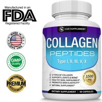 Premium Collagen Peptides 1500 MG Hydrolyzed Anti-Aging (Types I,II,III,V,X)