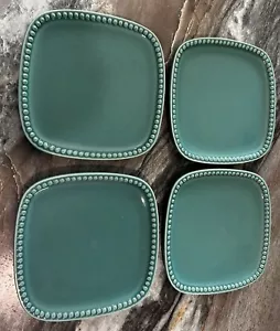 Princess House Pavillon Del Mar Quadratische Vorspeisenteller Aqua Blau 4er Set - Bild 1 von 4