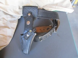 Vtg Police SAFETY SPEED HOLSTER & Gun Belt Set for 38 with 4” Bbl - Picture 1 of 19
