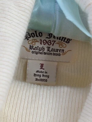 Suéter Ralph Lauren Polo Jeans Co Crema Cuello Alto Talla Grande 2000’s Foto 1 de 2