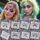 Face Jewelry Tattoo Eyebrow Sticker Shiny Rhinestone 3DDiamond Halloween Makeup+