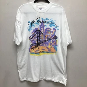 San Franciso Golden Gate Bridge Hanes Mens Graphic T-Shirt Beige USA XL New - Picture 1 of 8