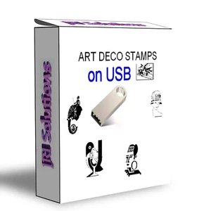 Art Deco Digital Stamps Images collection on USB , Craft, 200+ Stamped - Picture 1 of 2