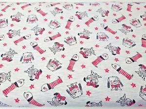 Cotton Jersey Fabric LITTLE JOHNNY - Cute Dog - 150cm Material - Clothing - Picture 1 of 1