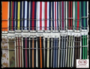 Cinturini Nylon Multicolor:16-18-20-21-22-24-26mm.Nylon Straps. 77colors - Foto 1 di 12