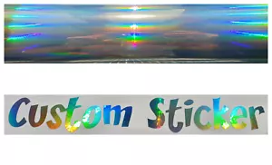 Silver Hologram Neo Chrome Custom Text Wording Personal Sticker Decal font 41-50 - Picture 1 of 16