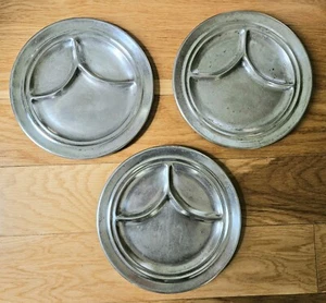Lot of 3 Vintage Albert Pick & Co Divided Plates Silver/Nickle Plated Chicago - Picture 1 of 23