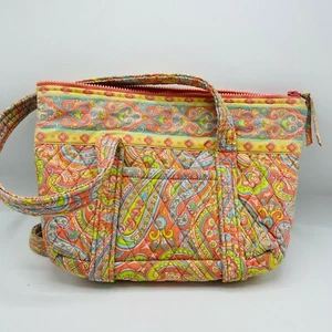 QK Tánger Acolchado Bolso de Mano Cartera Paisley Bolso de Hombro Rosa Verde - Imagen 1 de 10