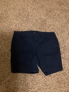 J.Crew Factory 9" Frankie Bermuda Chino Shorts 16 marineblau Baumwollmischung Taschen - Bild 1 von 3