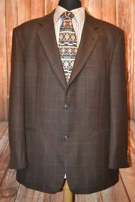Hugo Boss Men's Window Pane Wool Cashmere 2 Button Sports Coat Sz 46R - Image 1 of 4
