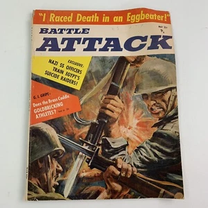 Battle Attack Magazine May 1957 Men's Pulp I Raced Death In A Eggbeater - Picture 1 of 9
