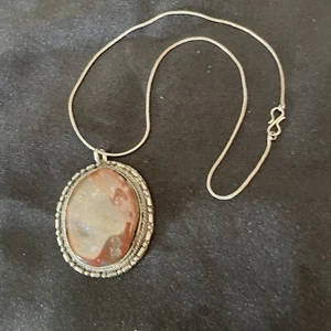 COLGANTE PIEDRA ÁGATA METAL PLATA CON COLLAR: 16 COLLARES - Imagen 1 de 4