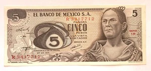 1971 Mexico 5 Pesos Uncirculated Banknote - Picture 1 of 2