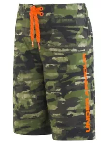 Under Armour Boys' Grit Back Elastic Green Board Shorts - YMD - NWT - MSRP$42.00 - Picture 1 of 1