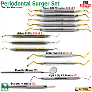 Dental Oral Surgery Instruments Extraction Elevators Periodontal Tools Kit Set - Picture 1 of 8