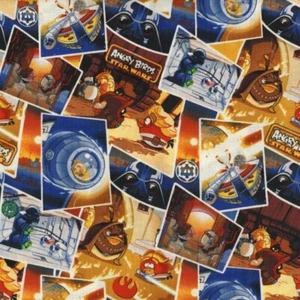 Star Wars FABRIC ANGRY BIRDS COTTON QUILTING PATCHES FABRIC NEW BTY - Picture 1 of 1