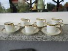 6 TASSES à MOKA PORCELAINE LIMOGES LAFARGE Large bordure dorée