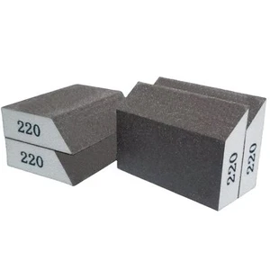 4 Pack 220 Grit Angle Sanding Block Washable Reusable Wood Drywall Metal - Picture 1 of 6