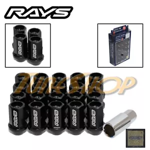 VOLK RACING RAYS STRAIGHT L42 DURA WHEELS LOCK LUG NUTS 12X1.5 1.5 RIM BLACK T - Picture 1 of 2
