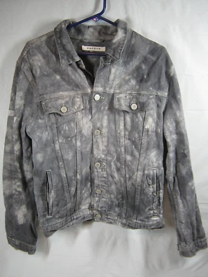 Pacsun Denim Jean Jacket With Spell out Sz Medium Rare Gallery Born Rare - Image 1 of 4