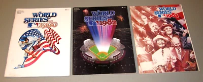 1980 1982 1984 3 DIFF WORLD SERIES PROGRAMS PHILLIES CARDINALS & TIGERS WINNERS - Image 1 of 3