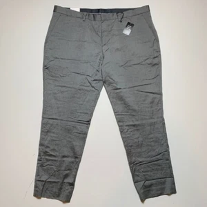 Express Mens Chino Pants Gray Stretch Flat Front Slim Fit Pockets 40 x 32 New - Picture 1 of 8