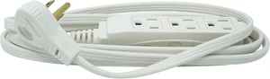 Woods Slimline Indoor Flat Extension Cord, 8 Ft, 16 Gauge Right Angle Plug, 3 Po - Picture 1 of 12