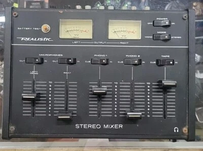 Vintage Realistic Radio Shack 32-1101A Stereo Mixer Analog/No Power Cord - Image 1 of 4