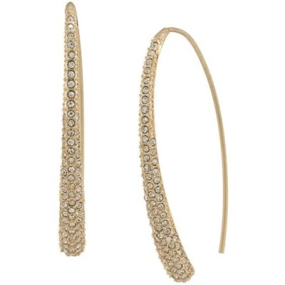 Lauren Ralph Lauren Pave Gold Long Threader Earrings NEW on Card - Image 1 of 2