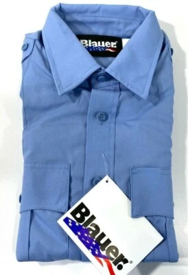 NUEVA CAMISA AZUL PARA HOMBRE CLASSACT MANGA LARGA POLI ALGODÓN 8431 AZUL MEDIO 15 x 33" Foto 1 de 3