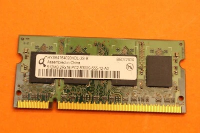 512 MB DDR2-RAM 200-pin SO-DIMM PC2-5300S  Qimonda HYS64T64020HDL-3S-B - Image 1 of 3