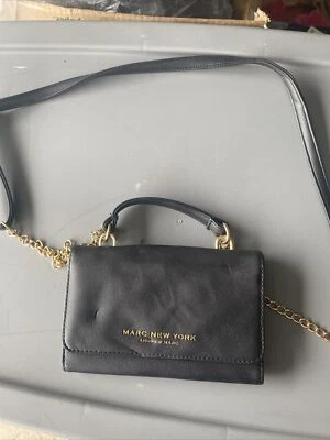 Andrew Marc Black Faux Leather Shoulder Wallet - Image 1 of 4