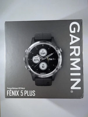 Sportwatch Garmin Fenix 5 Plus, Silver, 47mm, Cinturino Nero, GPS, Mappe - Immagine 1 di 4