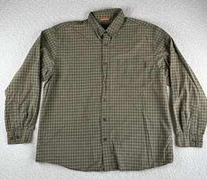 Royal Robbins Shirt Male Green XL Check Button Up Outdoor Travel Cotton - Picture 1 of 8