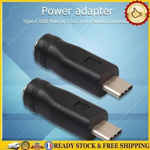 Adaptateur d\'alimentation cc, 2 pièces, USB type-c mâle vers convertisseur Jack - Afbeelding 1 van 10