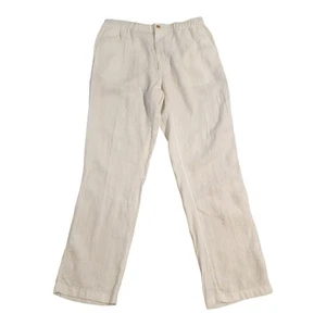 Nuevo Pantalón Caribe Blanco Lino Talla 40 x 36 Alto Hombre Verano Playa Boda - Imagen 1 de 14
