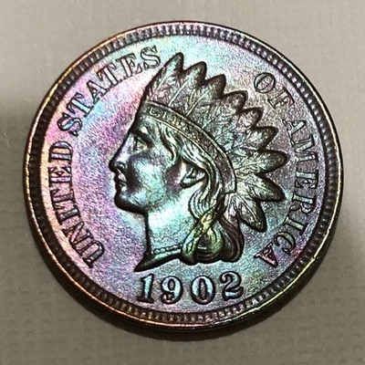 1902 Indian Head Cent Superb Gem BU Stunning Toned Beauty ((Awesome Find)) - Image 1 of 4
