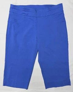 Ruby Rd Women Capri Pants 22W Pull On Stretch Slimming Mid Calf Blue - Picture 1 of 9