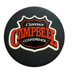 Clarence Campbell Logo Oficial Disco de Hockey Trinchera Mfg John Ziegler - De colección - Imagen 1 de 3