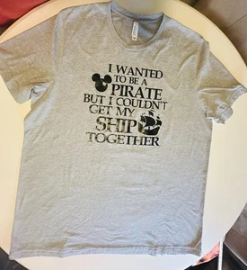 Grafik T-Shirt "I Wanted To Be A Pirate But" Mickey mit Augenklappe grau Gr. 2X - Bild 1 von 4