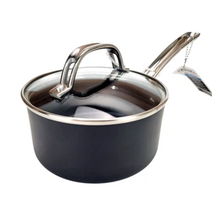 Viking Hard Anodized Nonstick 1 Qt. Saucepan with Lid, Black - Picture 1 of 9