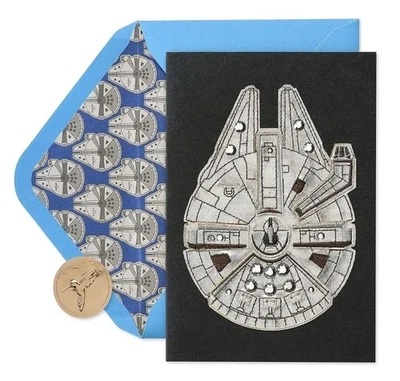 Papyrus Star Wars Birthday Card Millennium Falcon  - Image 1 of 4