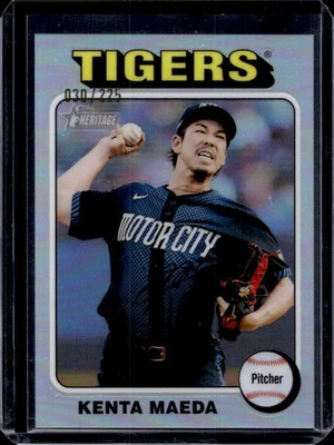 2024 Topps Heritage High Number Kenta Maeda cromo plata refractor #/225 Tigres Foto 1 de 2