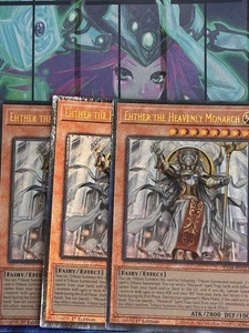 Yugioh 3x Ehther der Himmlische Monarch Prismatic Ultimate Rare PUR RA04-DE018 1. - Bild 1 von 1